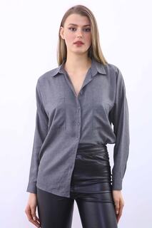 Рубашка с двойным карманом Vitrin, серый