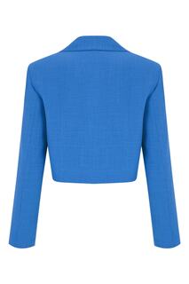 Укороченная куртка из льна синего цвета Whenever Company, синий