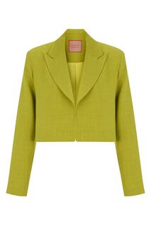 Укороченная льняная куртка маслянисто-зеленого цвета Whenever Company, зеленый