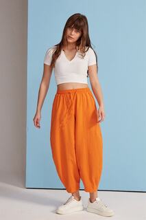 Льняные брюки для бега оранжевые VATKALI, оранжевый