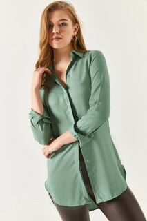 Рубашка-туника женская зеленая ARM-19Y001003 armonika, зеленый