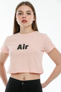 Укороченная трикотажная футболка с воздушным принтом Spr21y17 Superlife, розовый Süperlife