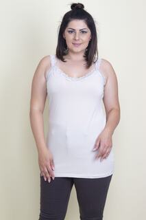 Женская блузка больших размеров с кружевом и деталями из камня Şans, серый