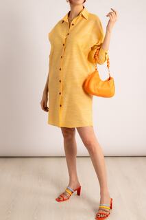 Женское желтое платье-рубашка оверсайз armonika, желтый