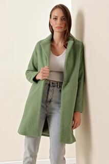 Женское зеленое кашемировое пальто оверсайз Bigdart, зеленый