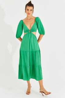 Женское зеленое платье макси с глубоким вырезом и открытой спиной Cool &amp; Sexy, зеленый