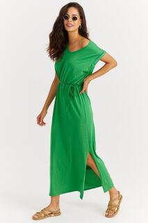 Женское зеленое платье макси с разрезом по бокам DY2213-5 Cool &amp; Sexy, зеленый