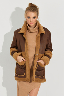 Женское коричневое пальто из нубука QRS8381 Cool &amp; Sexy, коричневый