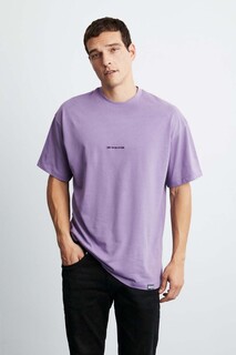 Фиолетовая футболка River Oversize GRIMELANGE, фиолетовый