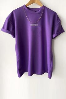 Фиолетовая футболка унисекс с принтом Brooklyn MODAGEN, фиолетовый