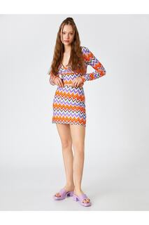 Мини-юбка с рисунком Koton, разноцветный