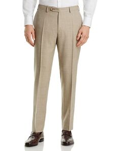 Однотонные классические брюки узкого кроя Capri M&amp;;eacute;lange Canali, цвет Tan/Beige