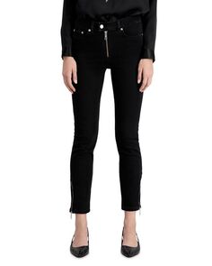 Черные джинсы узкого кроя со средней посадкой (Потертый цвет Black) The Kooples, цвет Black