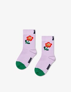 Цветочные носки Happy Socks, сиреневый