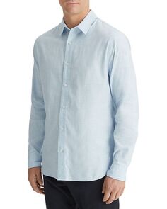 Эластичная оксфордская рубашка с длинными рукавами Vince, цвет Blue
