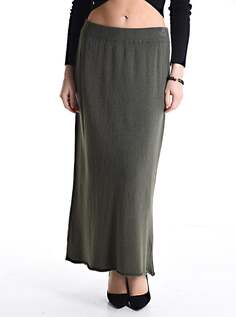 Длинная асимметричная юбка на резинке, зеленый NO Brand