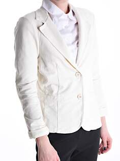 Хлопковый пиджак с пуговицами, белый NO Brand