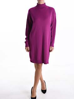 Платье длиной до колена с длинными рукавами и высоким воротником, фиолетовый NO Brand