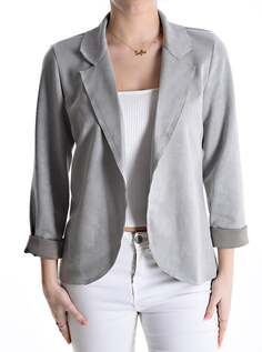 Замшевый пиджак без подкладки, серый NO Brand