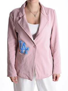 Хлопковый пиджак с рисунком на пуговицах без подкладки, розовый NO Brand