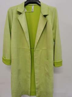 Замшевое пальто дастер с карманами, флуоресцентный зеленый NO Brand