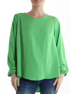 Плиссированная блузка с бантом, светло-зеленый NO Brand