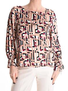 Блузка с абстрактным принтом, розовый NO Brand