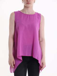 Асимметричная блузка без рукавов, бледно-пурпурный NO Brand