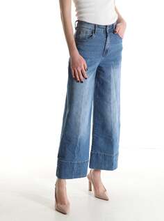 Расклешенные хлопковые джинсы с карманами, деним NO Brand
