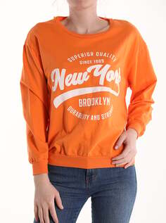 Хлопковый свитшот с надписью, оранжевый NO Brand