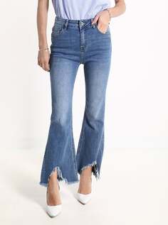 Расклешенные хлопковые джинсы с карманами, цвет Klein Blue NO Brand