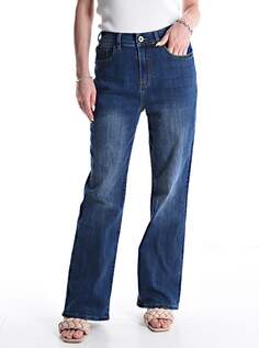 Широкие хлопковые джинсы с карманами, синий NO Brand