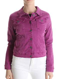 Джинсовая куртка с воротником, хлопковая куртка на пуговицах с карманами, красно-фиолетовый NO Brand