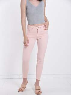 Хлопковые джинсы с карманами, розовый NO Brand