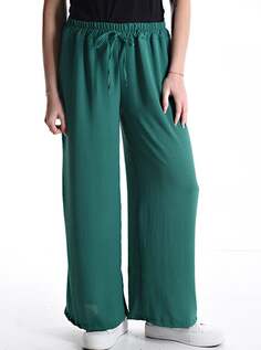 Широкие брюки на кулиске с резинкой, зеленый NO Brand