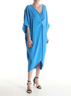 Платье с v-образным вырезом, рукавом 3/4, светло-синий NO Brand