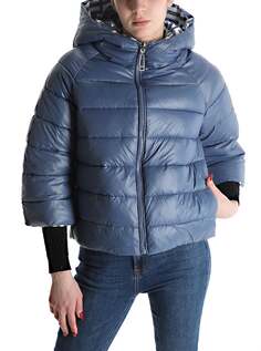 Двусторонняя куртка-пуховик с геометрическим узором и карманами на молнии, цвет Steel blue NO Brand