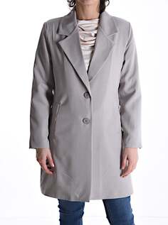 Пальто Дастер на пуговицах, на подкладке с карманами, серый NO Brand