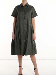 Платье-рубашка длиной до колена с короткими рукавами, зеленый NO Brand