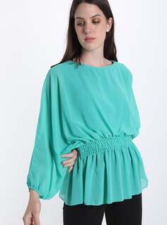 Повседневная блузка, сине-зеленый NO Brand