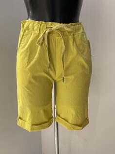 Хлопковые бермуды с карманами и бантиком, пастельно-желтый NO Brand