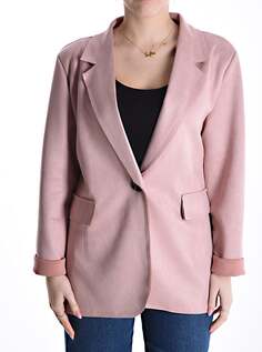 Замшевый пиджак с пуговицами, розовый NO Brand