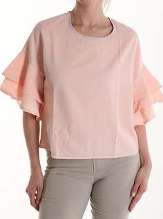 Блузка с коротким рукавом и воланами, розовый NO Brand