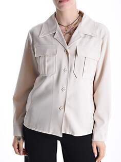 Рубашка с карманами и V-образным вырезом, цвет Titanium white NO Brand