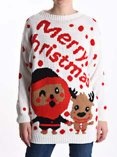 Рождественский свитер, белый NO Brand