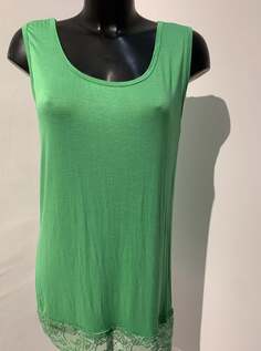 Мини-юбка с кружевной отделкой, зеленый NO Brand