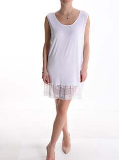 Мини-юбка с кружевной отделкой, белый NO Brand