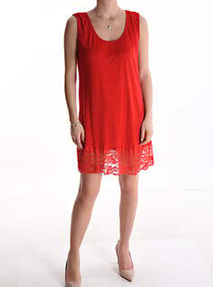 Мини-юбка с кружевной отделкой, красный NO Brand