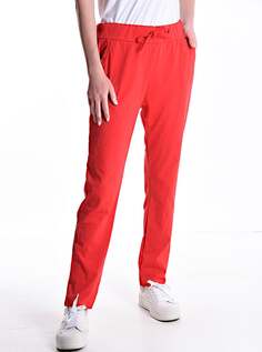 Хлопковые брюки с карманами на резинке с бантом, красный NO Brand