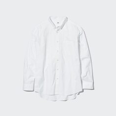 Рубашка из очень тонкого хлопка с принтом UNIQLO, белый